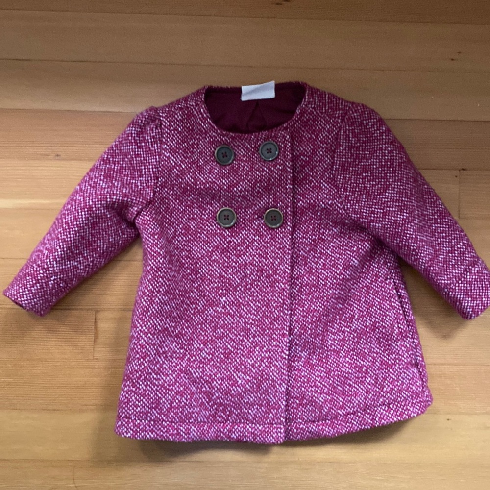 Like new pink wool polyester blend coat